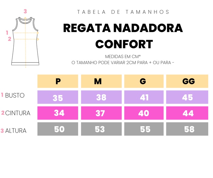 Tabela medida - Regata Duna